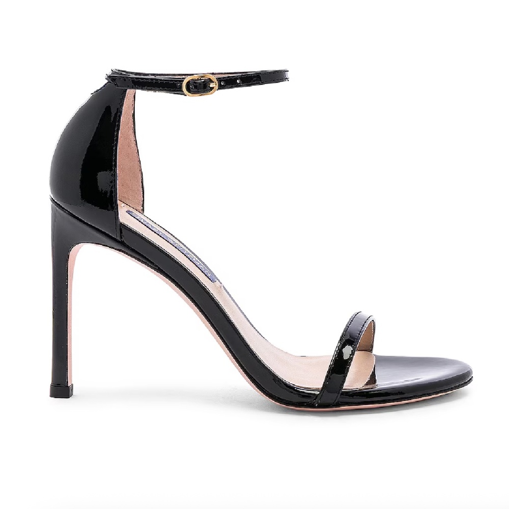 Stuart Weitzman Nudistsong Black Patent Leather Heels Size 7.5